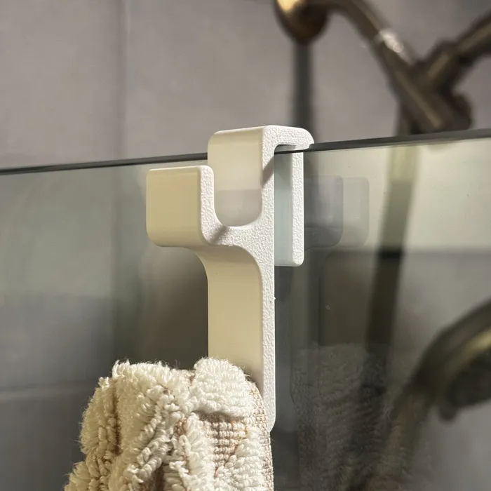 Shower glass hook